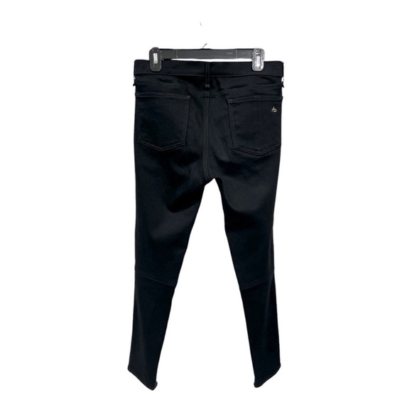 RAG & BONE Lamb Leather & Denim HYDE Coal Black Skinny Jeans size 31 - Picture 7 of 14